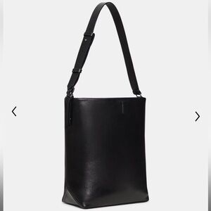 Theory Black Leather Work Bag